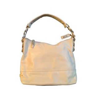Cole Haan Cream Leather Studded Hobo Bag
